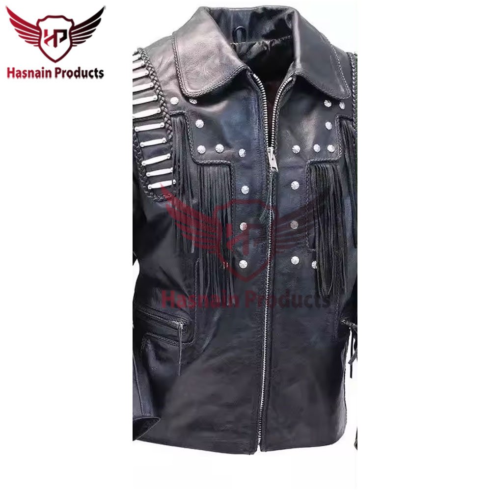 Handcrafted Premium Quality Soft Buffalo Leather Fringes Jacket 100% Genuine Western Wear Men Cowboy Jacket Vintage Style