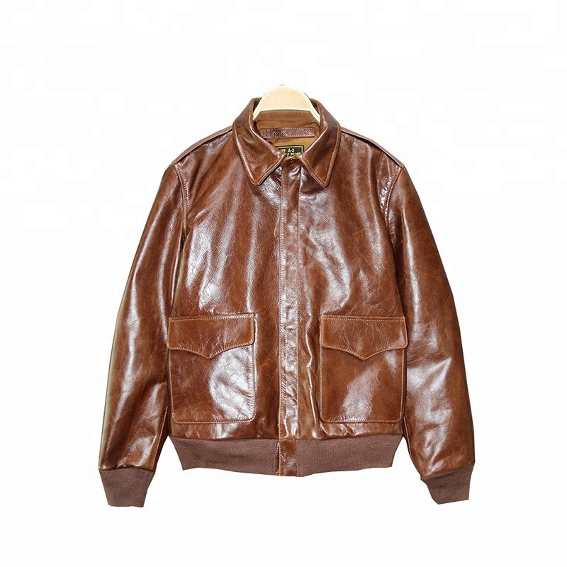 cowhide leather jacket Men's Jackets Cow Real A2 Bomber Leather Jacket