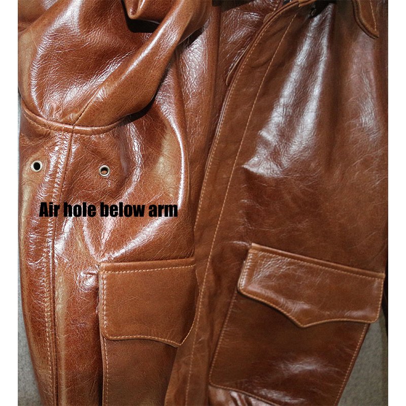 cowhide leather jacket Men's Jackets Cow Real A2 Bomber Leather Jacket