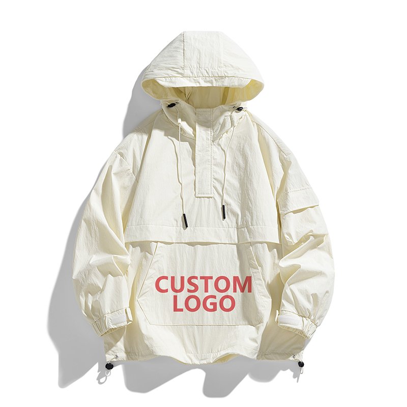 Autumn Zip Up Hoodie Streetwear Men Clothing Windbreaker Denim Parka Outwear Hooded Coats Printed Winter Down Men's Jacket