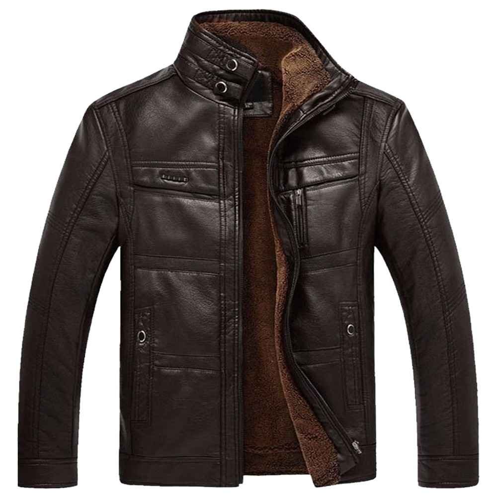 2024 Street Wear Men New Arrival Men's Casual Zipper Style Leather Jackets Slim Fit Men Leather Jacket For Outdoor Wear