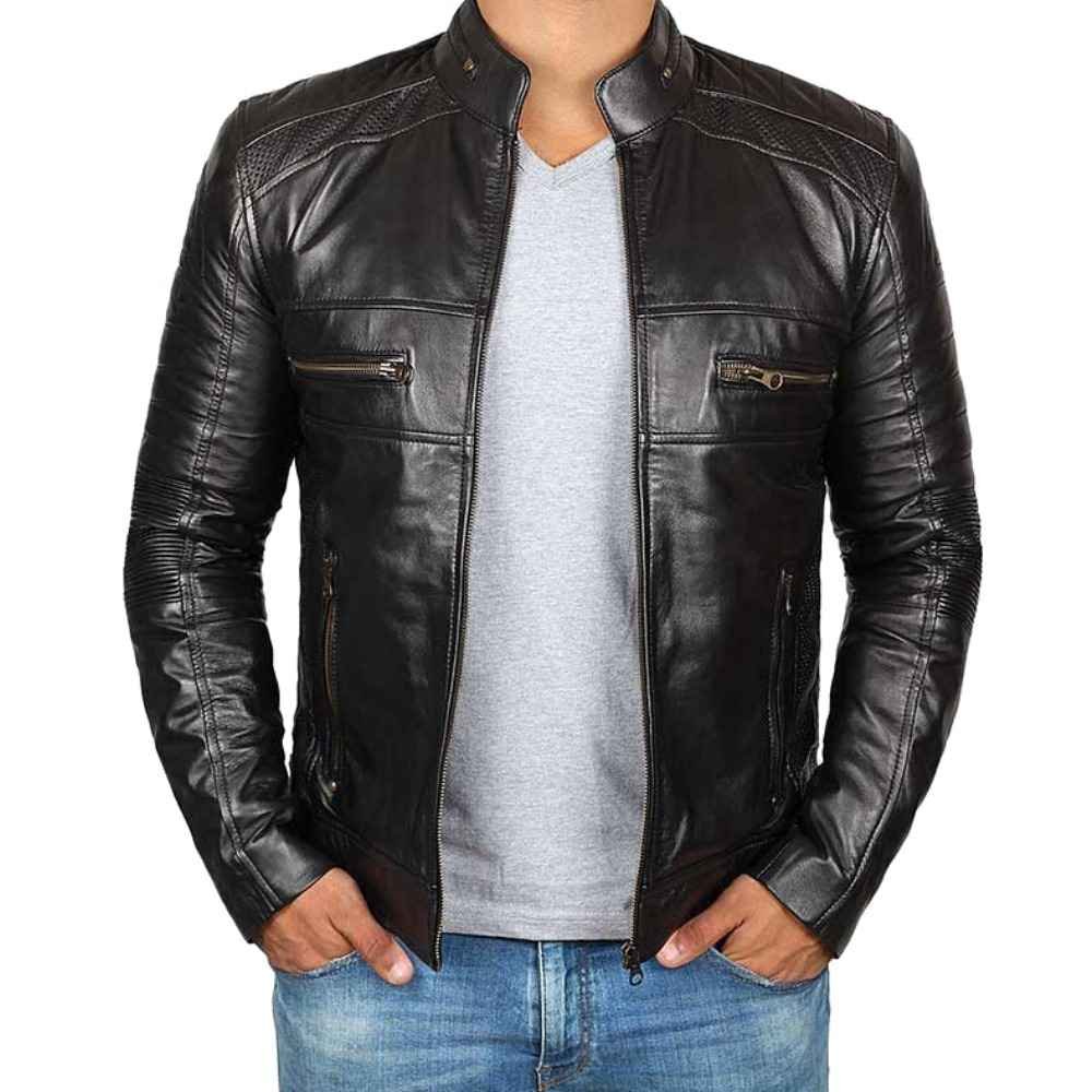 2024 Street Wear Men New Arrival Men's Casual Zipper Style Leather Jackets Slim Fit Men Leather Jacket For Outdoor Wear