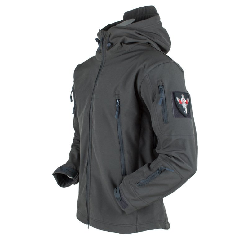 Wholesale Outdoor Plus Size Soft Shell Windbreaker Fleece Windproof Waterproof Hunting Men's Jacket