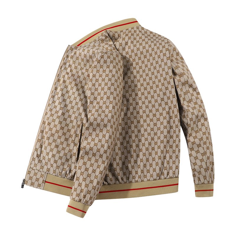 Men's jacket spring new business casual fashion youth collar checkered baseball jacket
