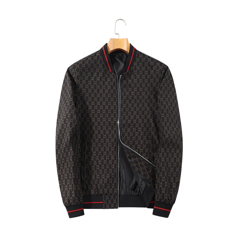Men's jacket spring new business casual fashion youth collar checkered baseball jacket