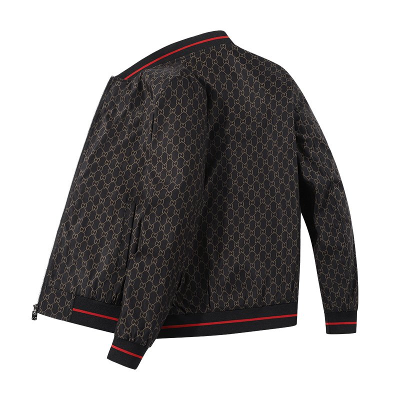 Men's jacket spring new business casual fashion youth collar checkered baseball jacket