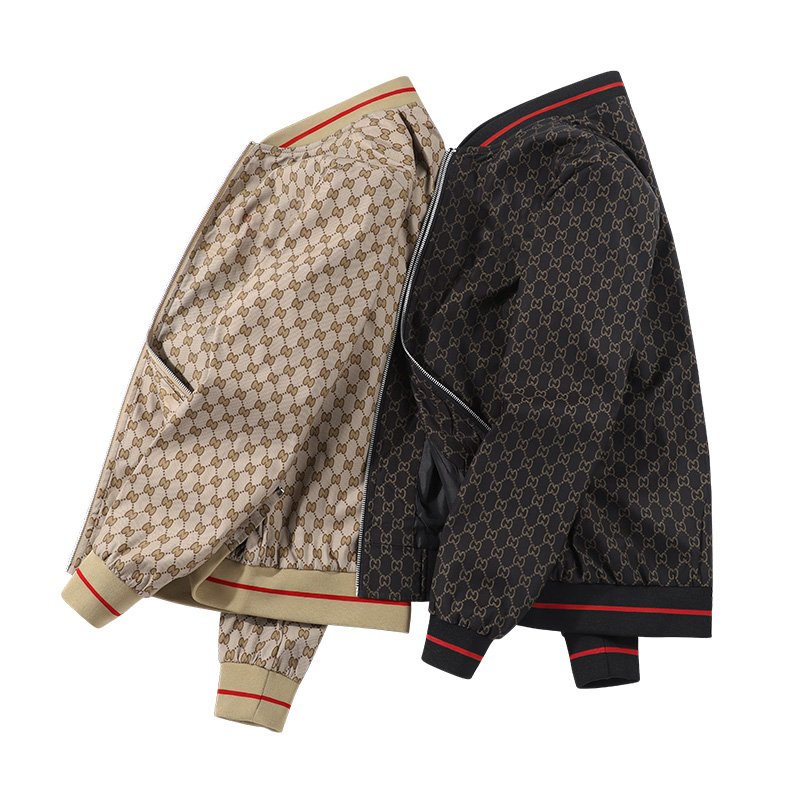 Men's jacket spring new business casual fashion youth collar checkered baseball jacket