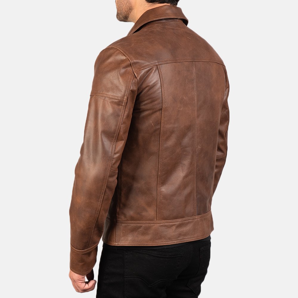 High Quality Lavendard Brown Leather Biker Jacket Pakistan leather jacket Customize And WholeSale