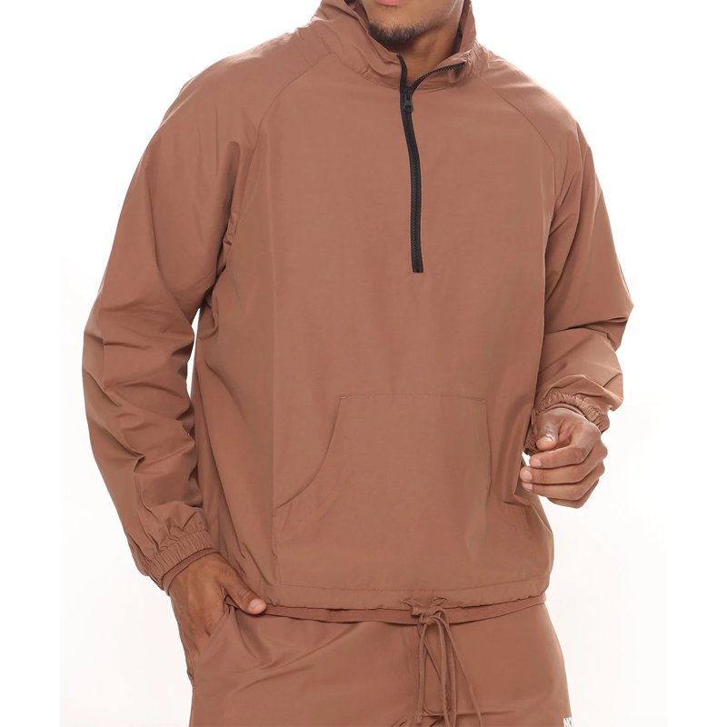 Custom Sweatsuit Two Piece Sweatpants Set Design Streetwear Mens Half Zipper Windbreaker Jacket Tracksuit Set