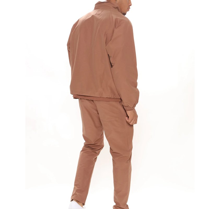 Custom Sweatsuit Two Piece Sweatpants Set Design Streetwear Mens Half Zipper Windbreaker Jacket Tracksuit Set