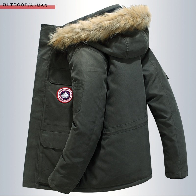 Canada Men's Cordura down Quilted Jacket Winter Outdoor Motorcycle Coat with Stand Collar Plus Size Finished Outwear Wholesales