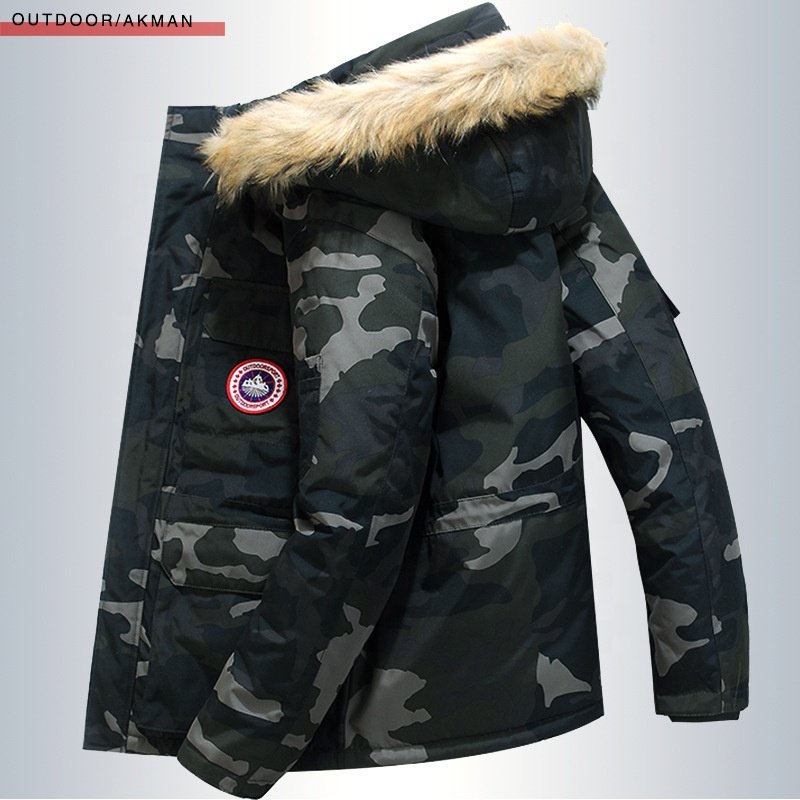 Canada Men's Cordura down Quilted Jacket Winter Outdoor Motorcycle Coat with Stand Collar Plus Size Finished Outwear Wholesales