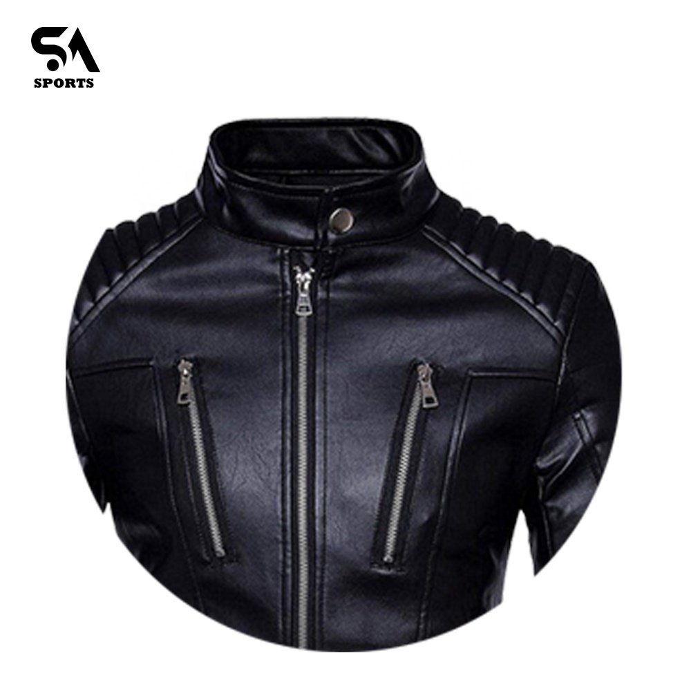 Customized high quality Leather Jackets Fashionable New Design Men Black Lamb Leather Jacket