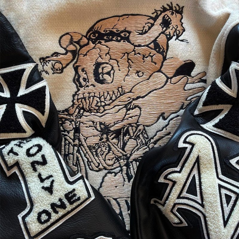 Custom Logo Varsity Jacket Leather Sleeves Embroidery Black Couple College Baseball Men's Jacket Letterman Varisty Jacket