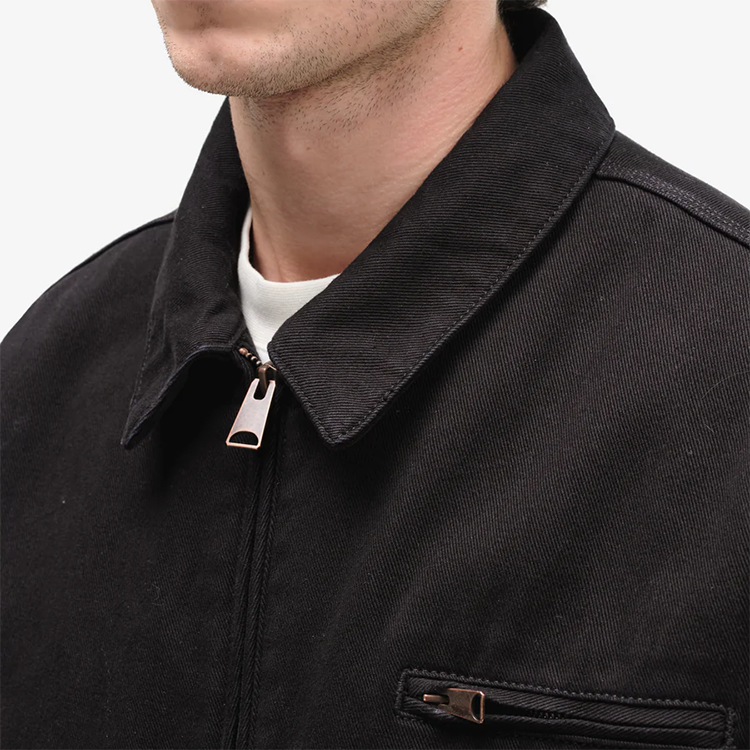 OEM Custom High Quality Acid Wash Double Zipper Up Jacket Street Wear Custom LOGO 100%Cotton Twill Denim jacket Men Work Jacket