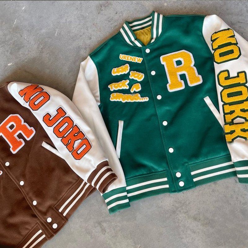 Custom Chenille Embroidery Logo High Quality Unisex Streetwear Oversized Leather men's jackets