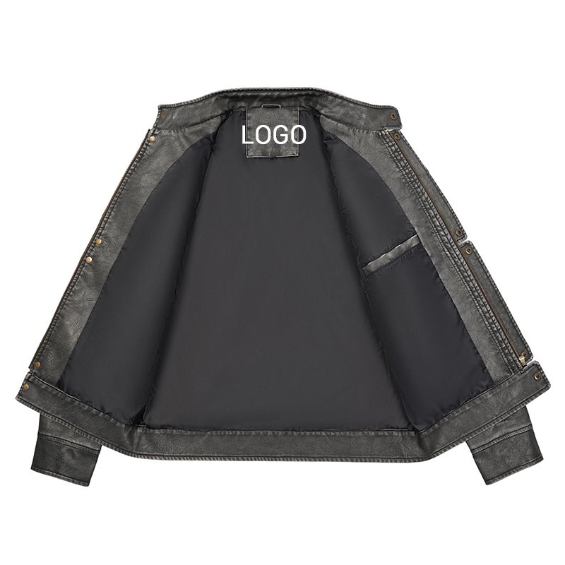 CARANFIER Men Jacket Clothing Men's Casual Windproof PU Leather Jacket New Fashion Men's Pockets Motorcycle Clothes Biker Lined