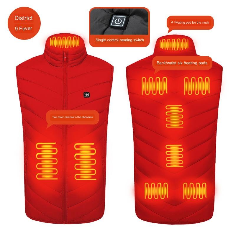 Classic men's heated vest carbon fiber 3 level temperature heated body warmer battery heated vest