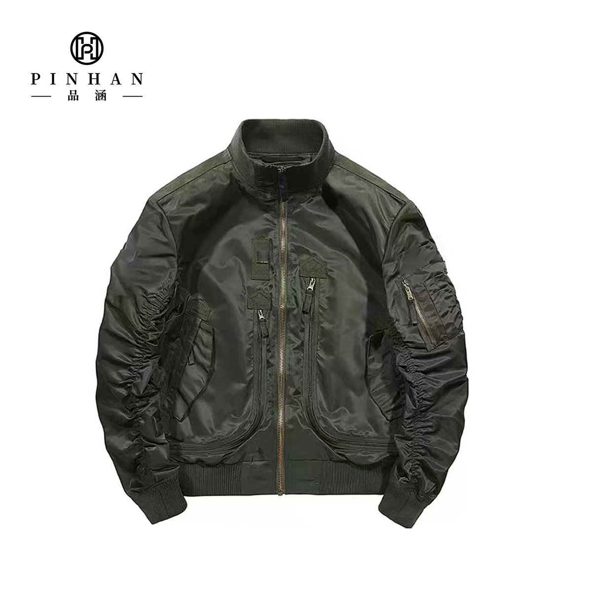 2023 Spring and Autumn Workwear Causal Sports Loose Bomber Coat Men's Warm Baseball Streetwear multi pocket Pillot Jacket