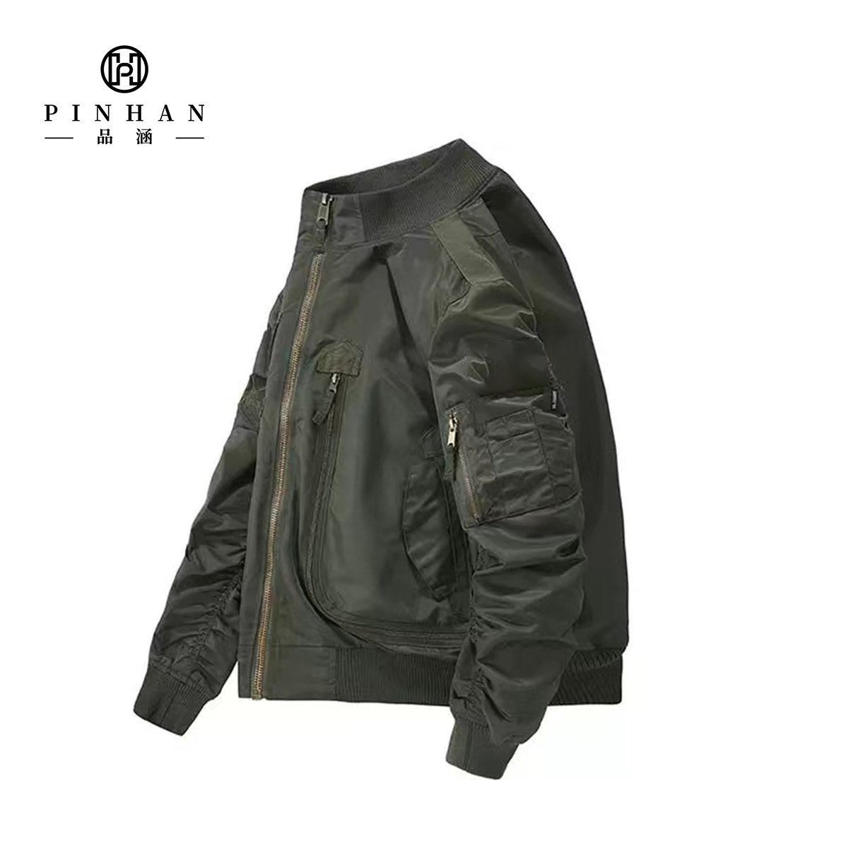2023 Spring and Autumn Workwear Causal Sports Loose Bomber Coat Men's Warm Baseball Streetwear multi pocket Pillot Jacket