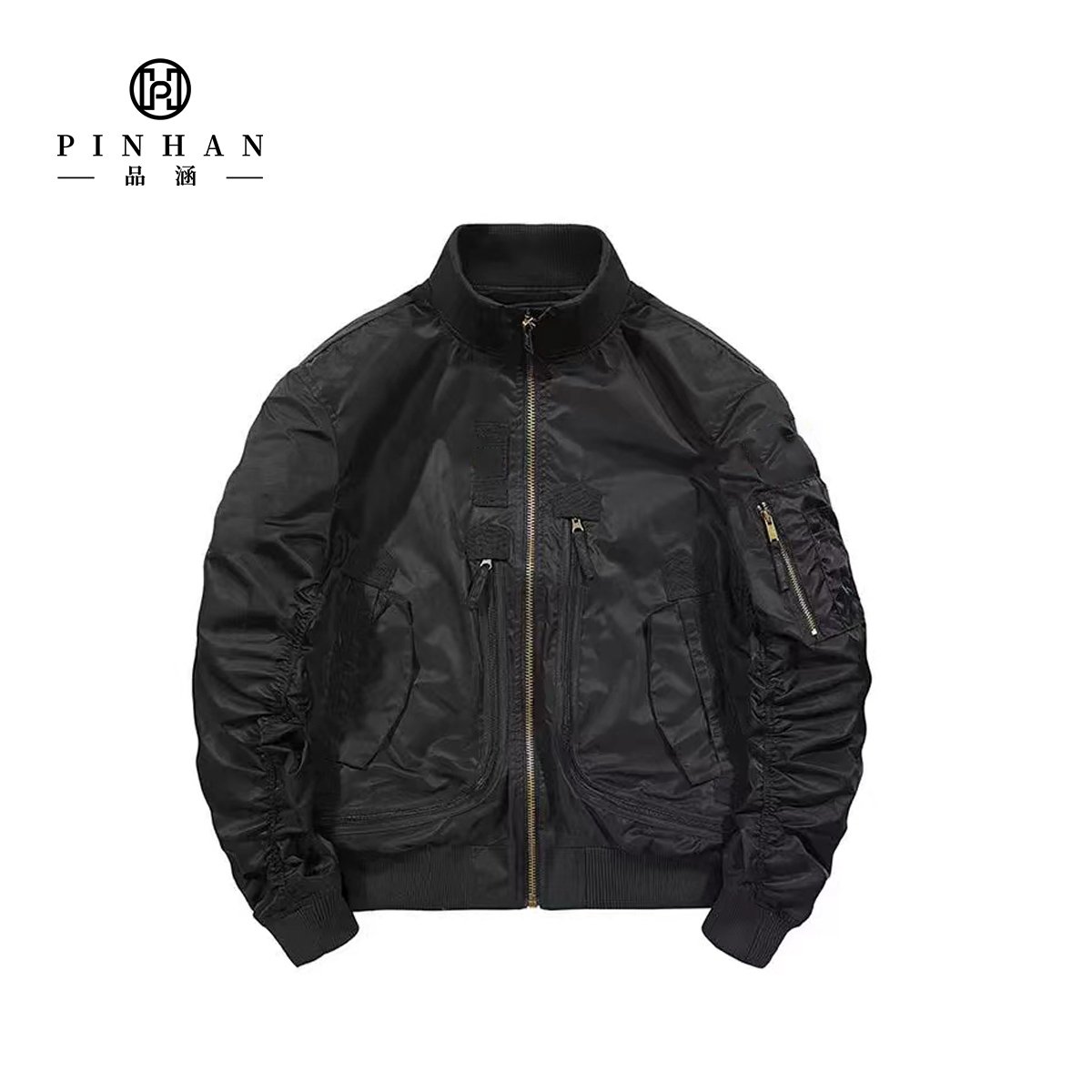 2023 Spring and Autumn Workwear Causal Sports Loose Bomber Coat Men's Warm Baseball Streetwear multi pocket Pillot Jacket