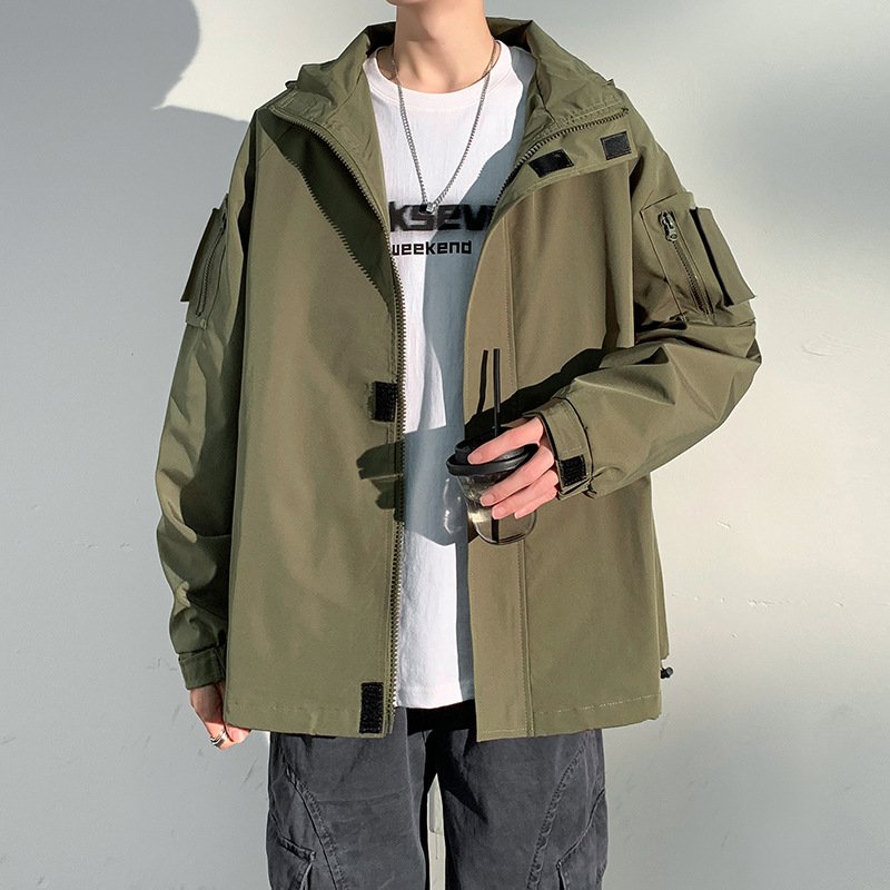 Punching jacket men's outdoor single layer solid color hiking mountaineering clothing sports loose windbreaker jacket