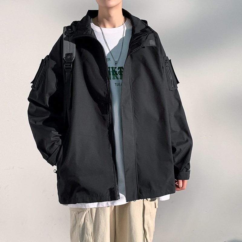 Punching jacket men's outdoor single layer solid color hiking mountaineering clothing sports loose windbreaker jacket