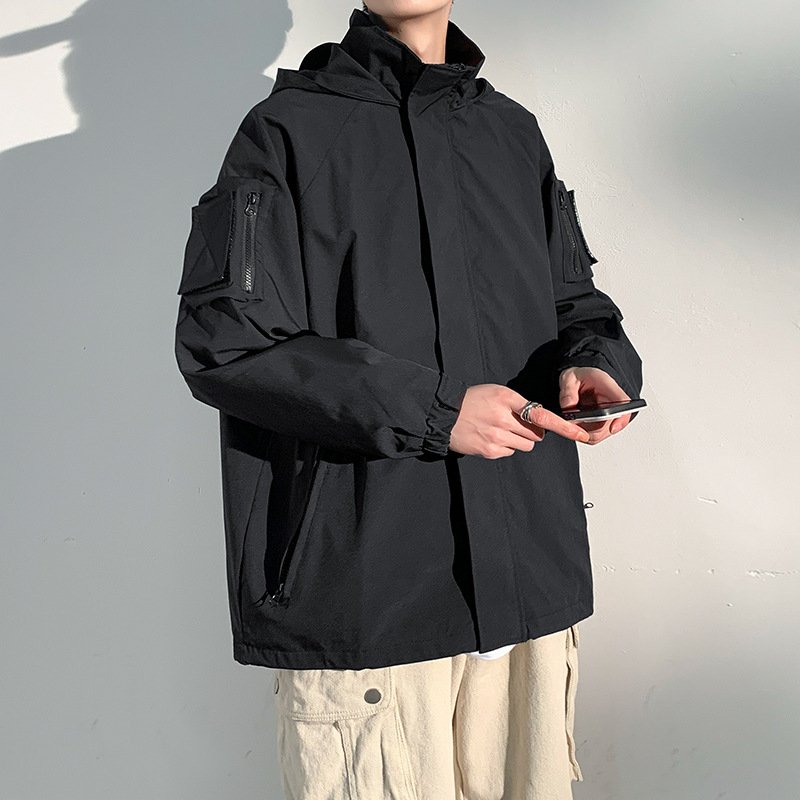 Punching jacket men's outdoor single layer solid color hiking mountaineering clothing sports loose windbreaker jacket