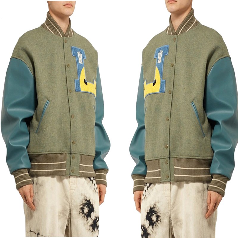 2023 Customized Men's Varsity Baseball Letterman Jacket High Quality Winter Wear Stand Light Fabric Custom Color Varsity Style