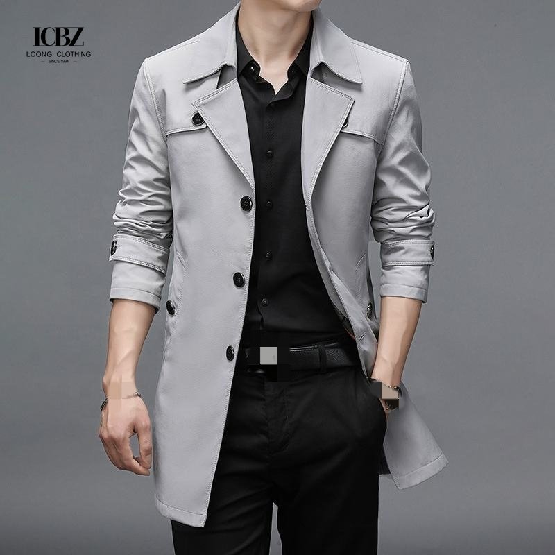 Fashion New Windproof Casual Slim Fit Wholesale Windbreaker Jackets Long Coat With Suit Coats Men's Jackets