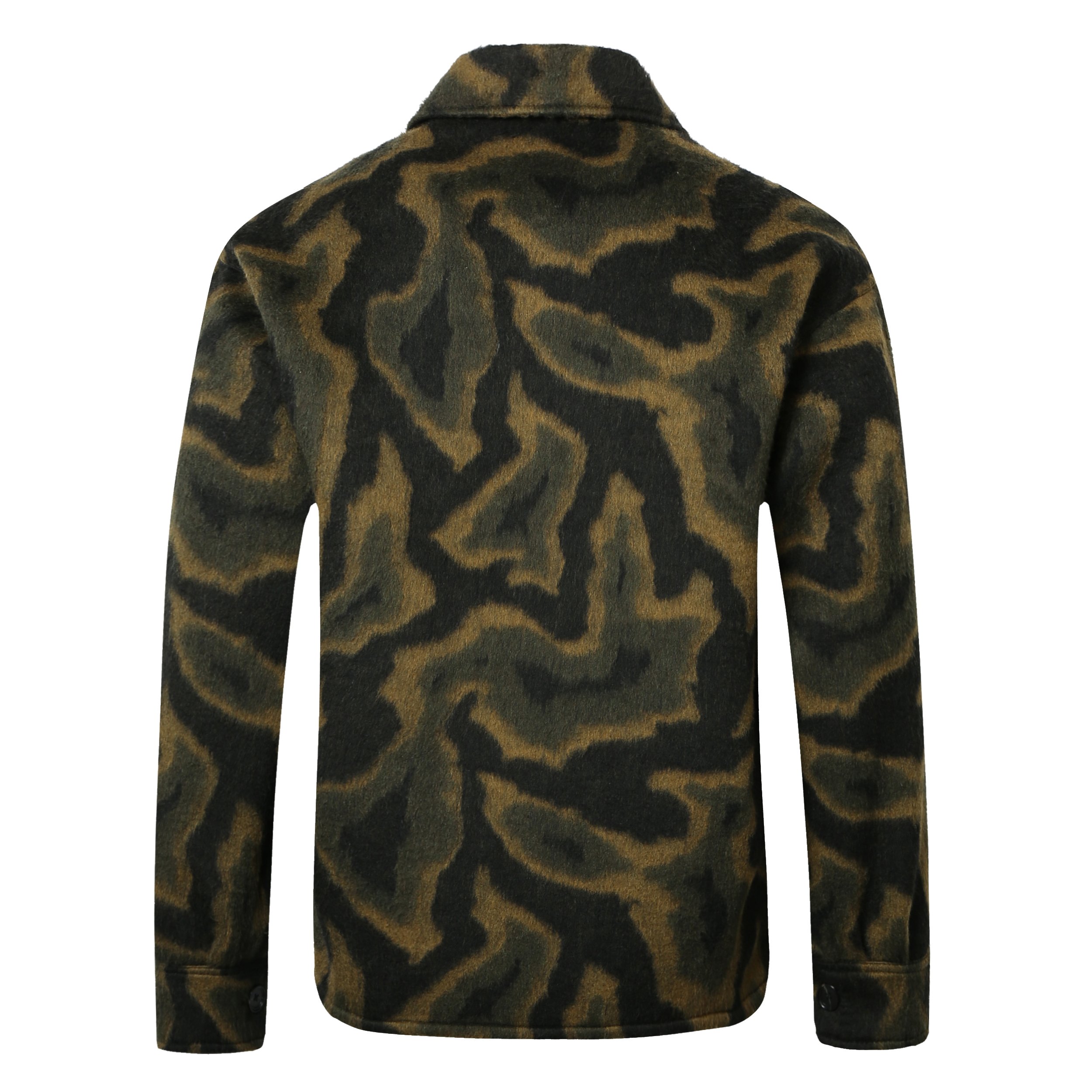 Men's Jacket Camouflage Army Green Single Button Pocket Autumn Winter Warm Wool Jacket Coat Men
