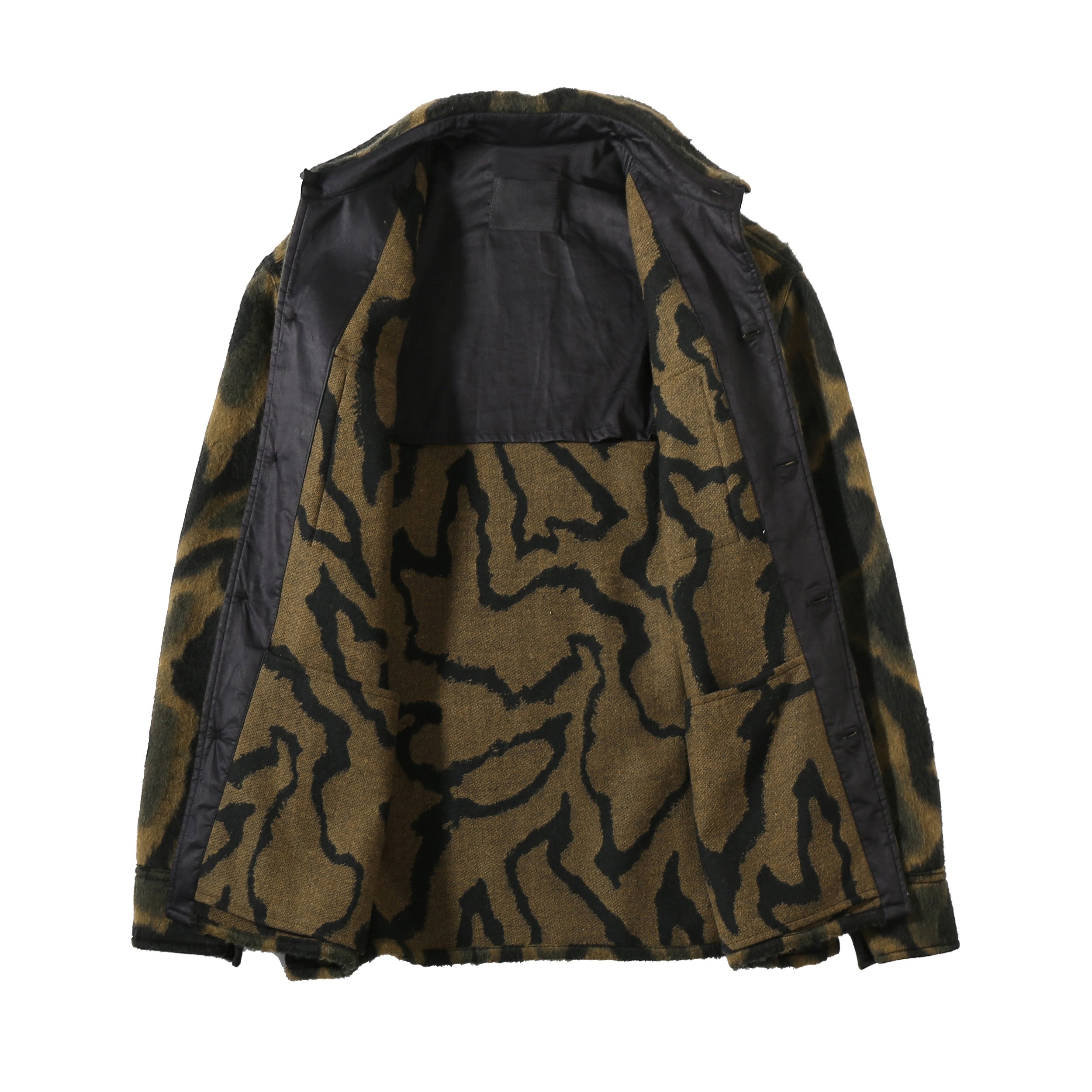 Men's Jacket Camouflage Army Green Single Button Pocket Autumn Winter Warm Wool Jacket Coat Men