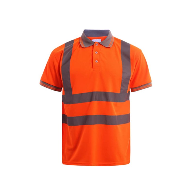 Wholesale Safety Polo Shirts Custom Logo Breathable Knitted Fabric Reversible Stand Collar XL In-Stock Pattern Low Price Varsity