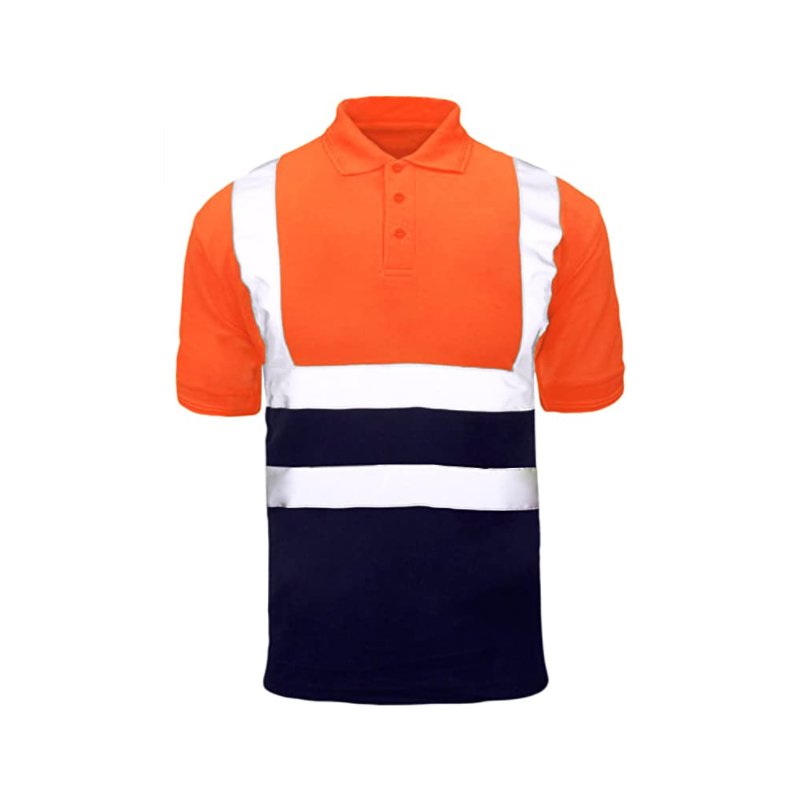 Wholesale Safety Polo Shirts Custom Logo Breathable Knitted Fabric Reversible Stand Collar XL In-Stock Pattern Low Price Varsity