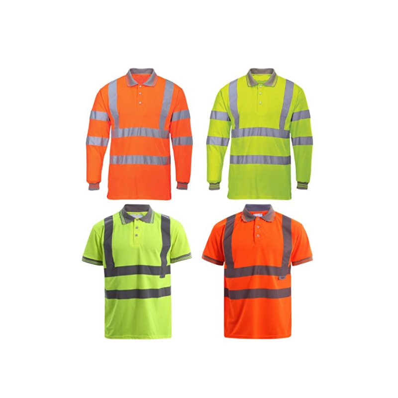Wholesale Safety Polo Shirts Custom Logo Breathable Knitted Fabric Reversible Stand Collar XL In-Stock Pattern Low Price Varsity