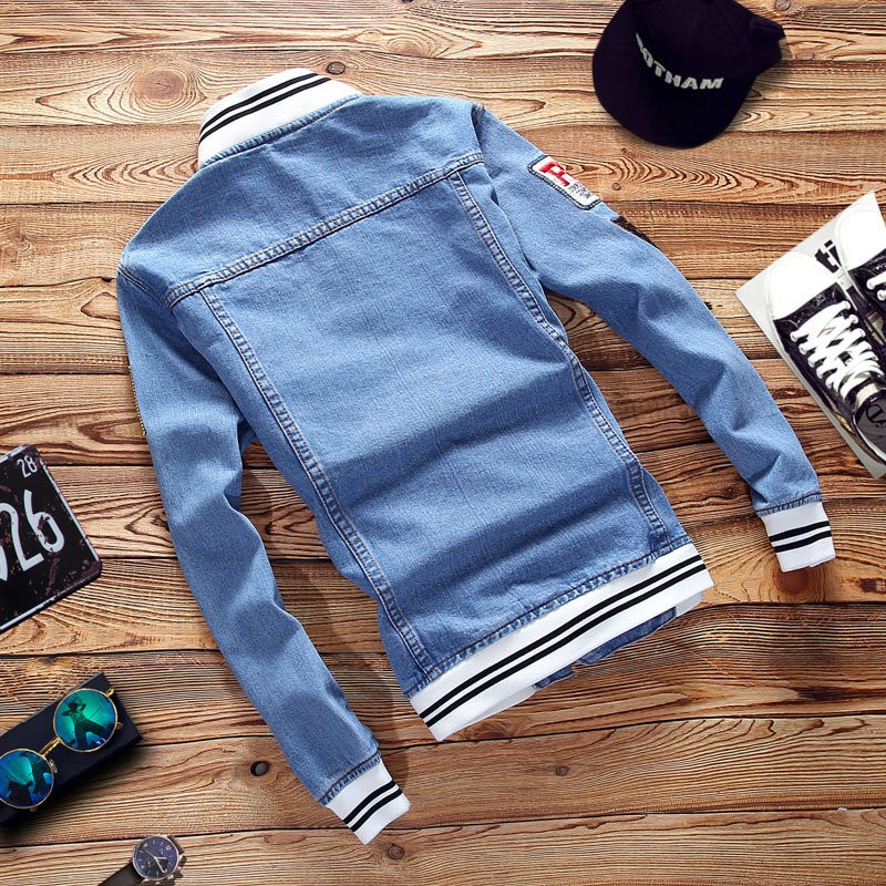 Men's Denim Jackets Fashion Male Trendy Ripped Denim Bomber Coats Men's Clothing M-5XL Casual Windbreaker Cowboy Jeans Jackets