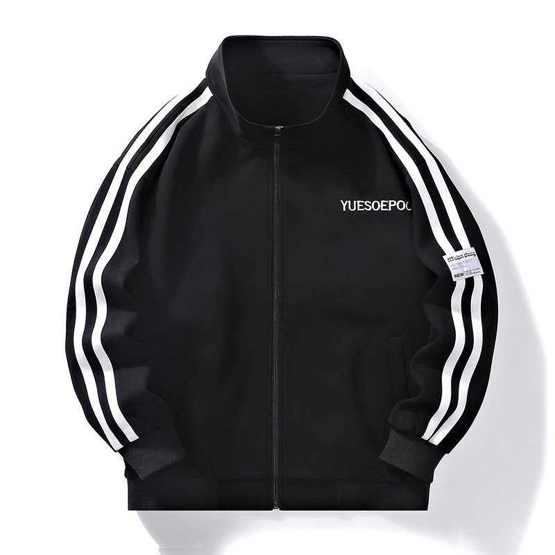 Ins Hot sale Stand Zip Collar Sportive windbreaker Jacket Outwear featured by plus size casual men's jackets
