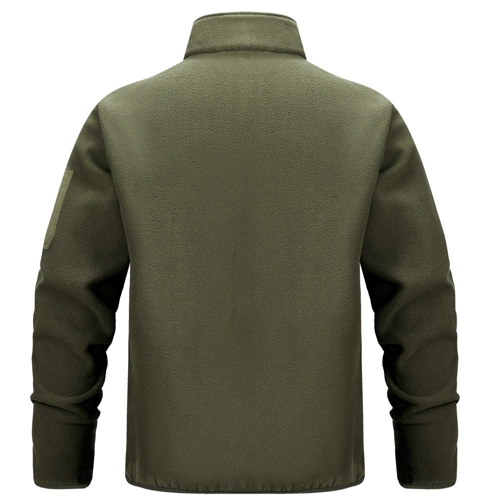 New Men Outdoor Soft Warm Sherpa Fleece Jacket Multi Pocket Solid Zip Up Factory Customize Polar Fleece Jacket Man In Winter