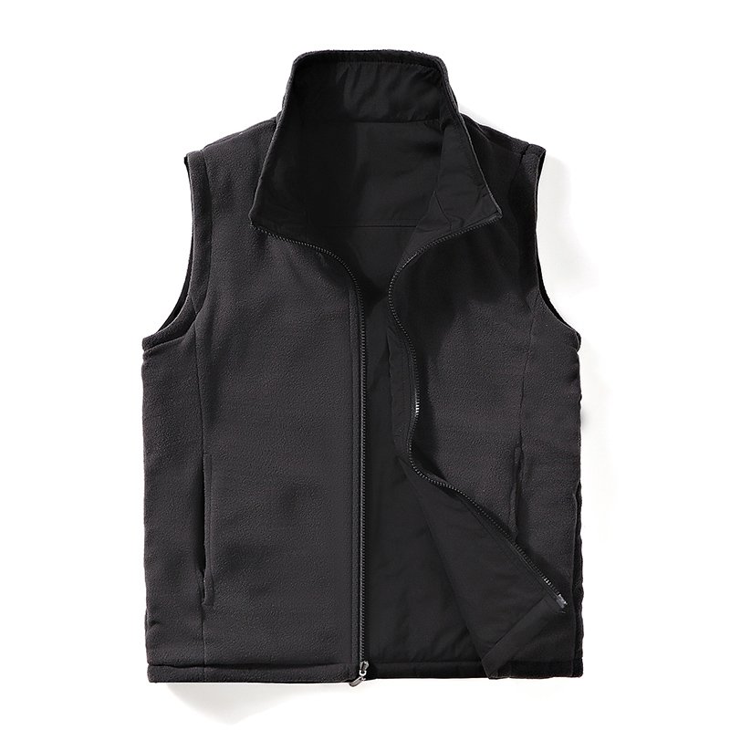 Custom Logo Reversible Sleeveless Jackets for Men Polar Fleece Outdoor Sports Uniform Embroidery Logo Waistcoat