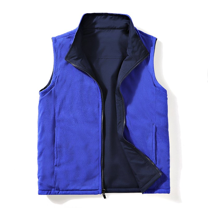 Custom Logo Reversible Sleeveless Jackets for Men Polar Fleece Outdoor Sports Uniform Embroidery Logo Waistcoat