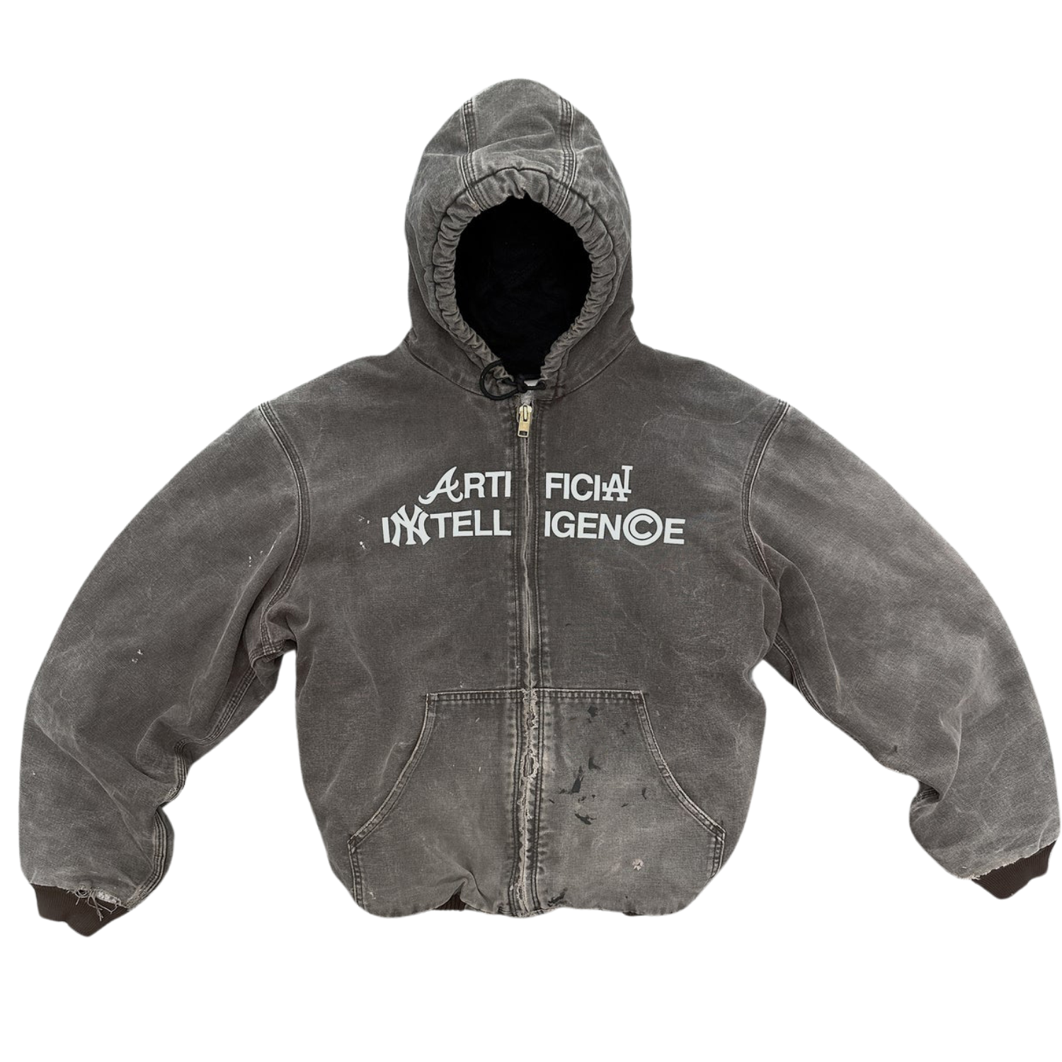 SENSE Custom vintage distress duck canvas work jacket men workwear hood jacket