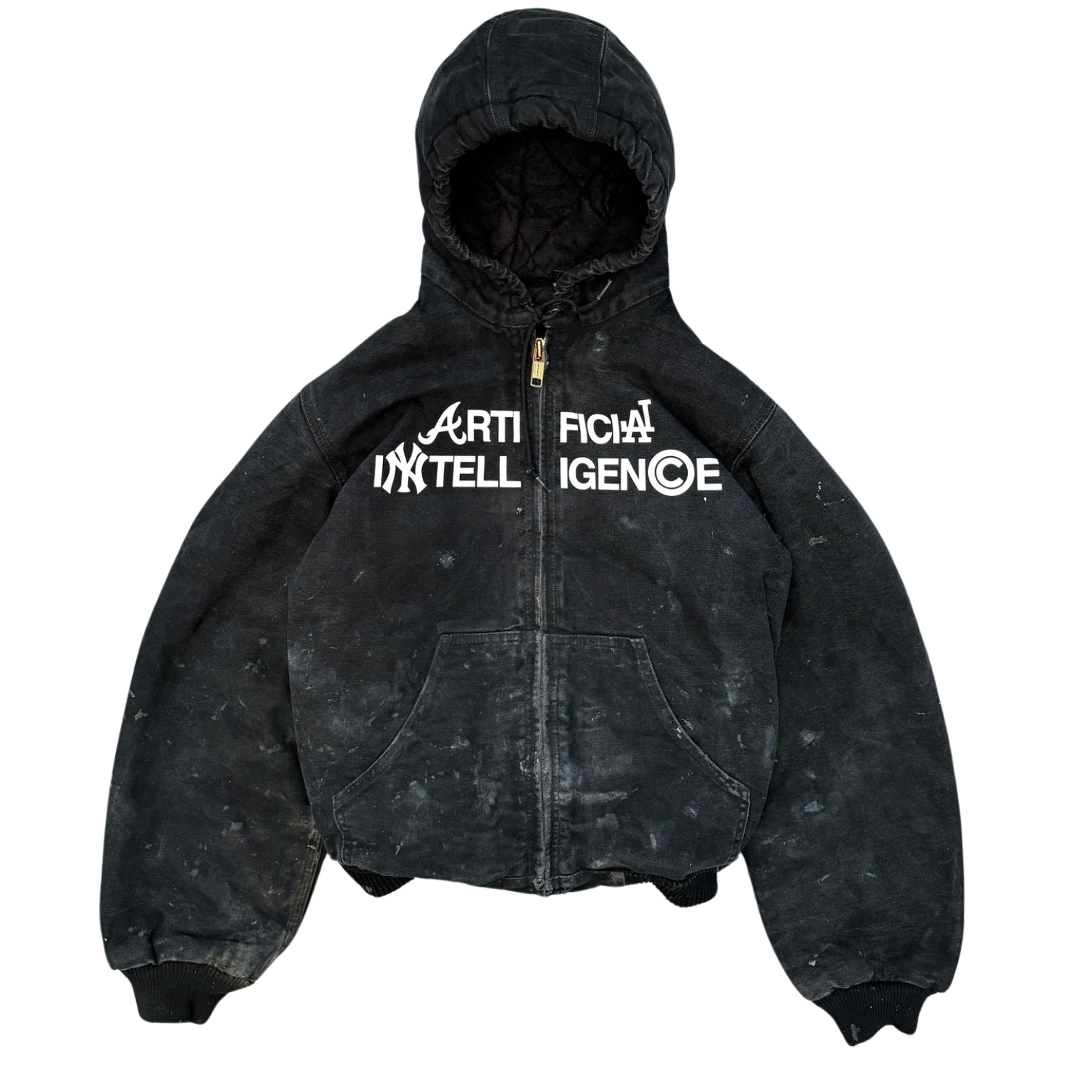 SENSE Custom vintage distress duck canvas work jacket men workwear hood jacket