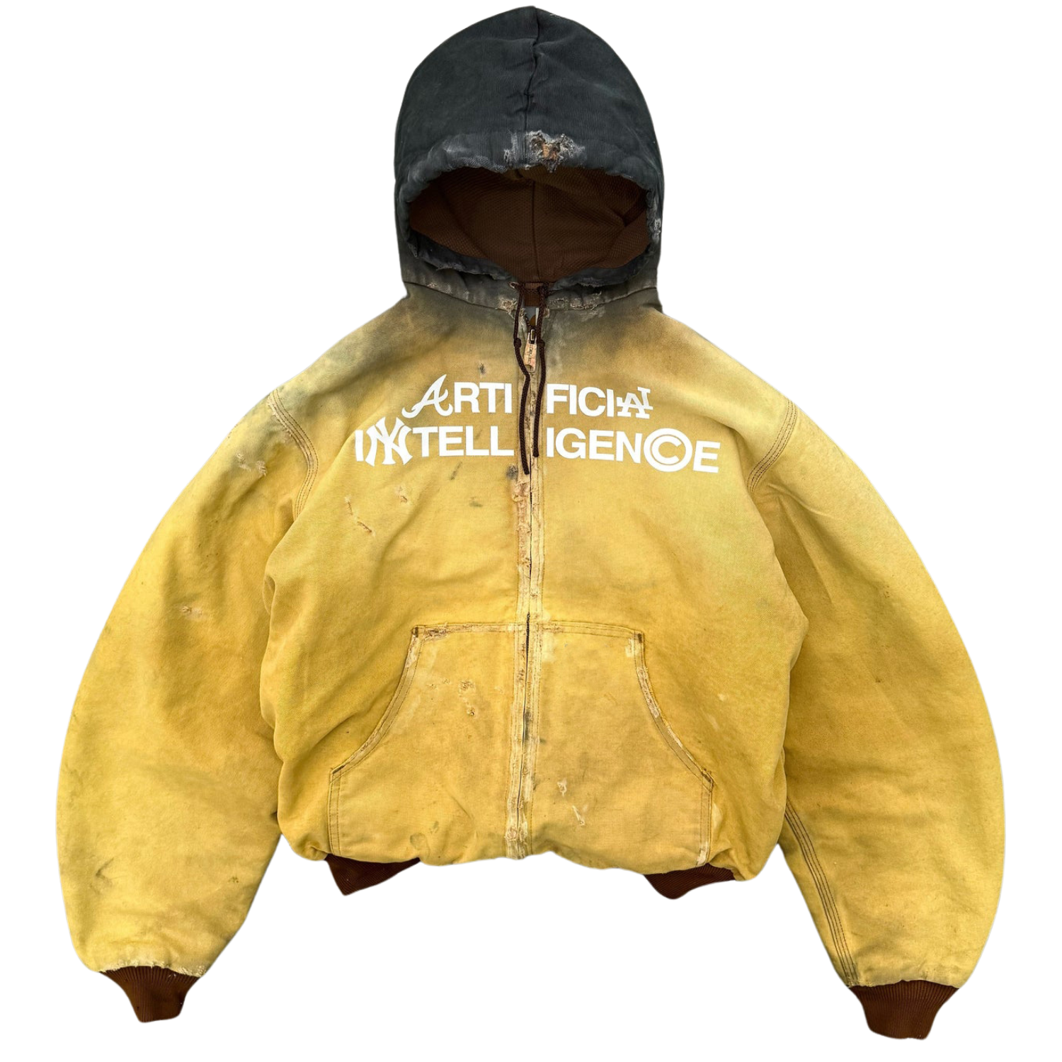 SENSE Custom vintage distress duck canvas work jacket men workwear hood jacket