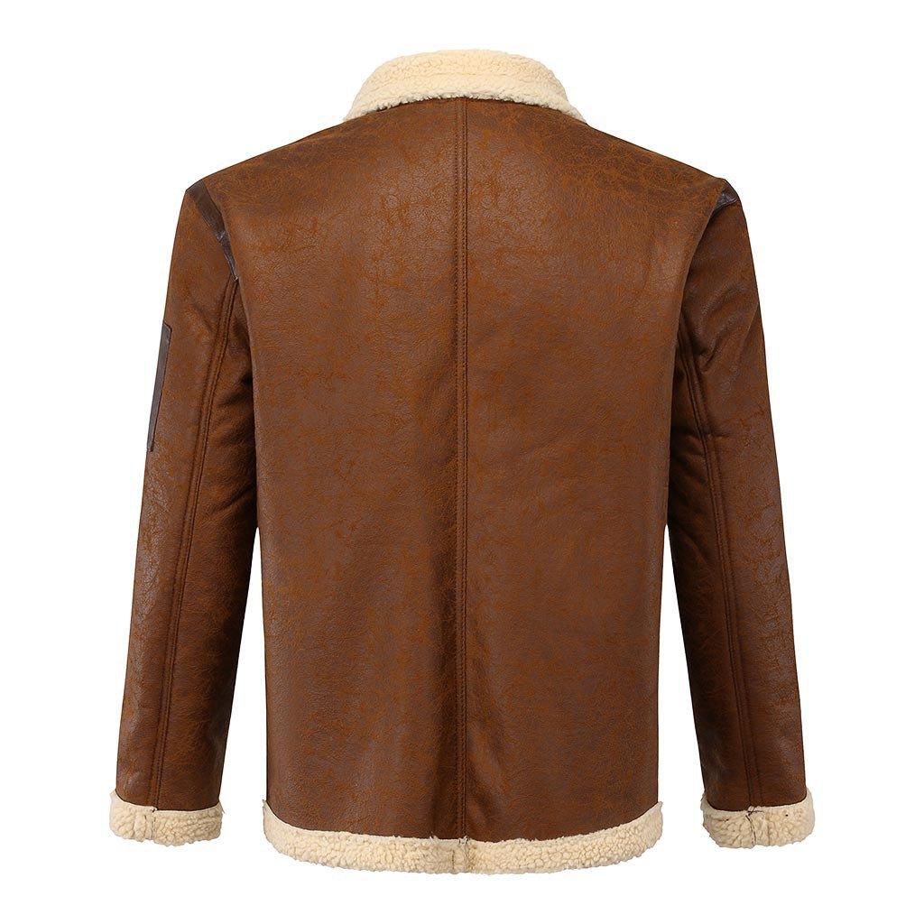OEM Custom Design Winter Young Men Pilot Jackets Warm Cotton-padded Clothing Thickening Plus Size Men's Bomber Pu Leather Jacket