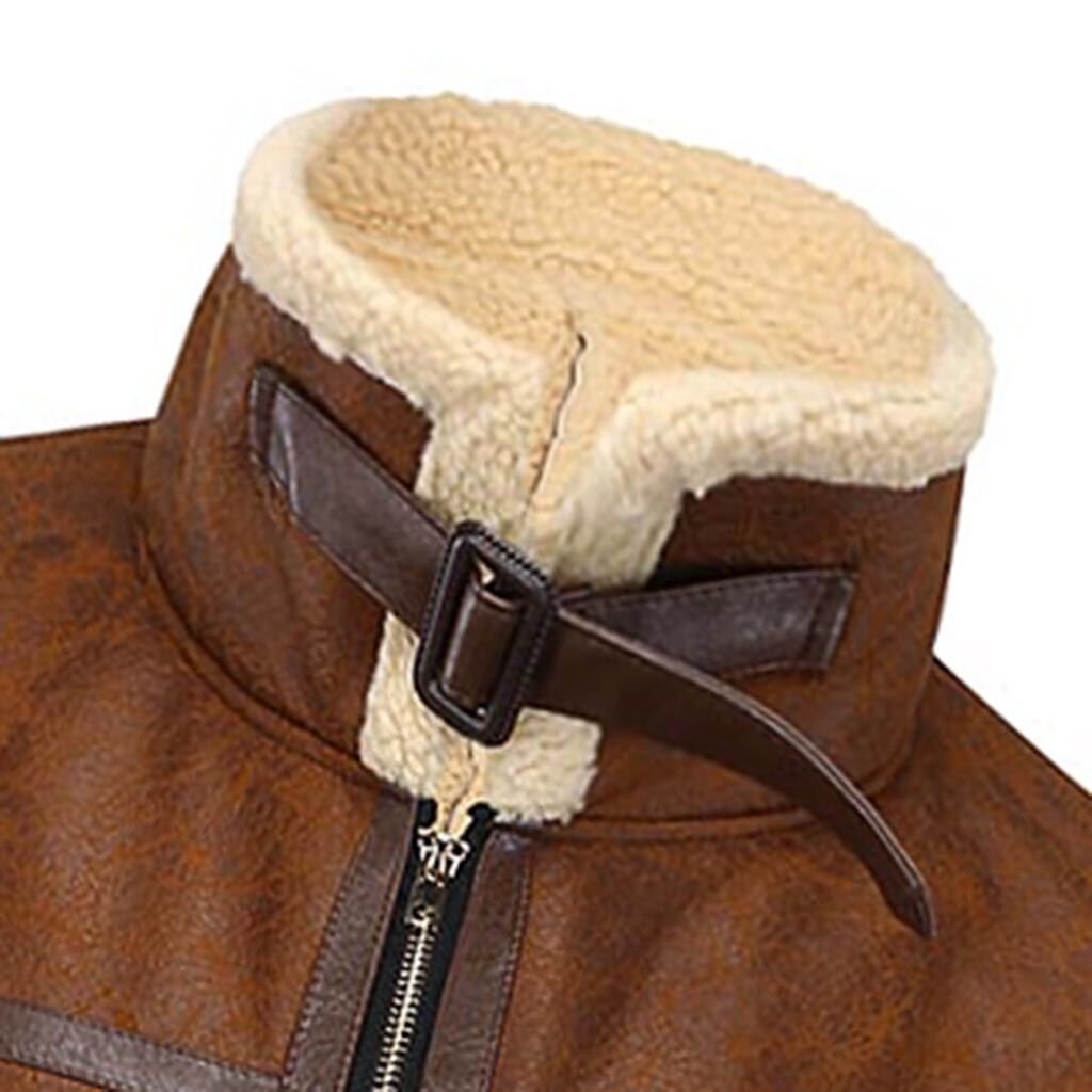OEM Custom Design Winter Young Men Pilot Jackets Warm Cotton-padded Clothing Thickening Plus Size Men's Bomber Pu Leather Jacket