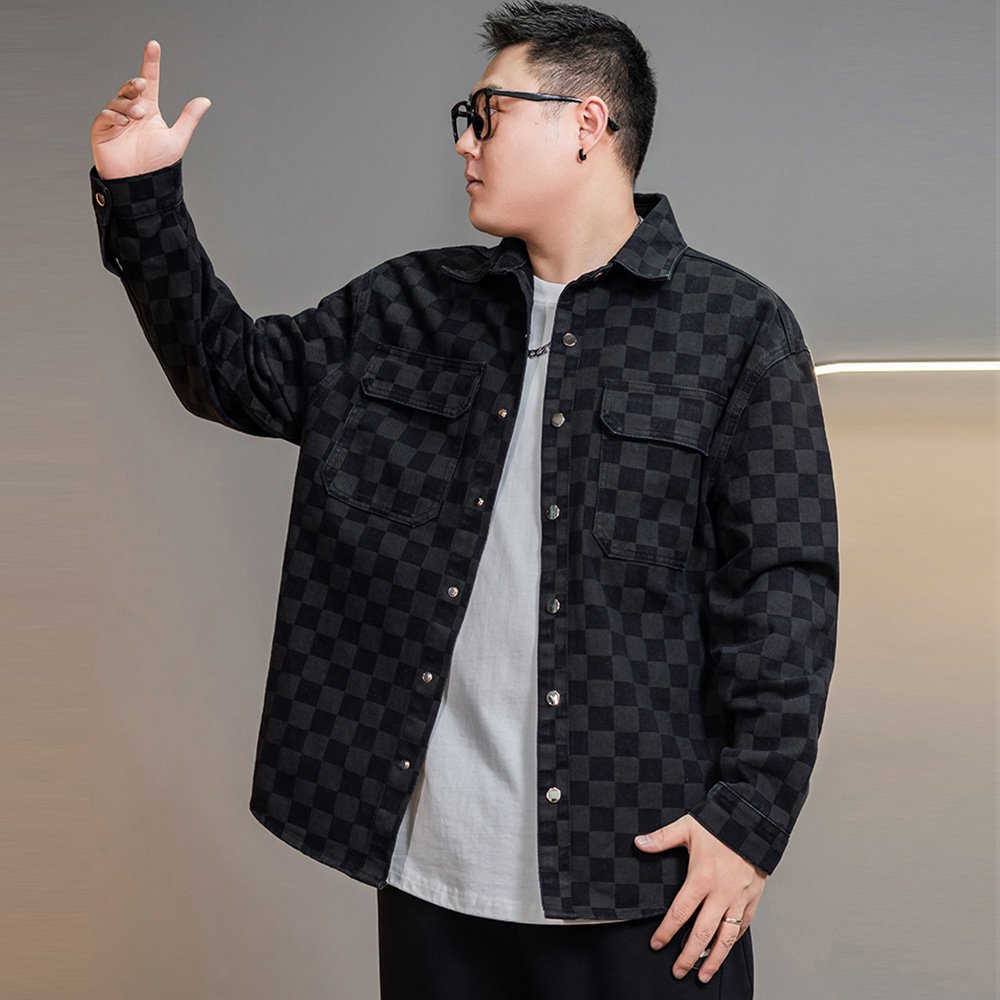 2024 New Design Plus Size Men Casual Long Sleeve Man jeans Blue Denim Jean Shirt Fashion Men's Jackets Denim