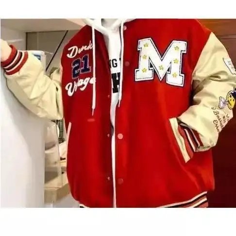 Custom High Quality Mens Jacket Chenille Embroidery Men College Leather Sleeves Plus Size Men'S Jackets Varsity