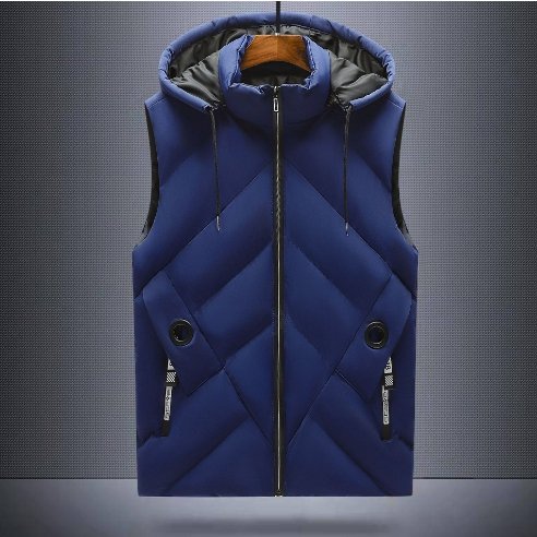 Liu Ming Custom Logo Wholesale 2024 Good Quality Winter Warm Men Clothing Sleeveless Oversized 6XL Hooded Vest Jacket Waistcoat