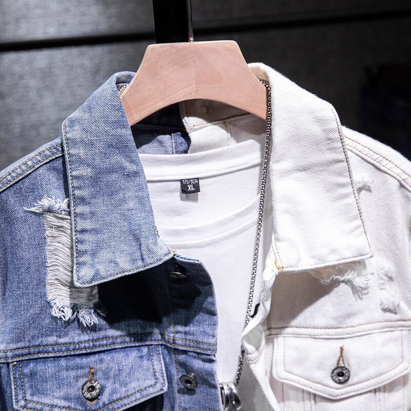Wholesale High Quality Men's Cotton Jeans Jacket Lightweight Custom Denim Jacket Winter XS Size Custom Logo Single Package