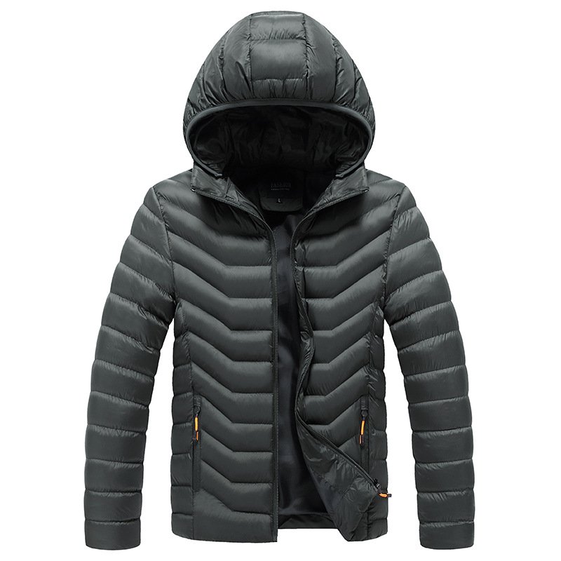 Sidiou Group Plus Size Mens Casual Padded Coats Bubble Puffer Cotton Jacket Warm Windproof Lightweight Men's Hood Jacket